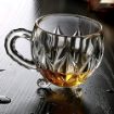 Picture of Tea Cup 6 pis set  Crystal Clear Tea & Coffee Cups with Leg Espresso Iced Teas beautiful Glass tea Cup set with handle Crystal cup